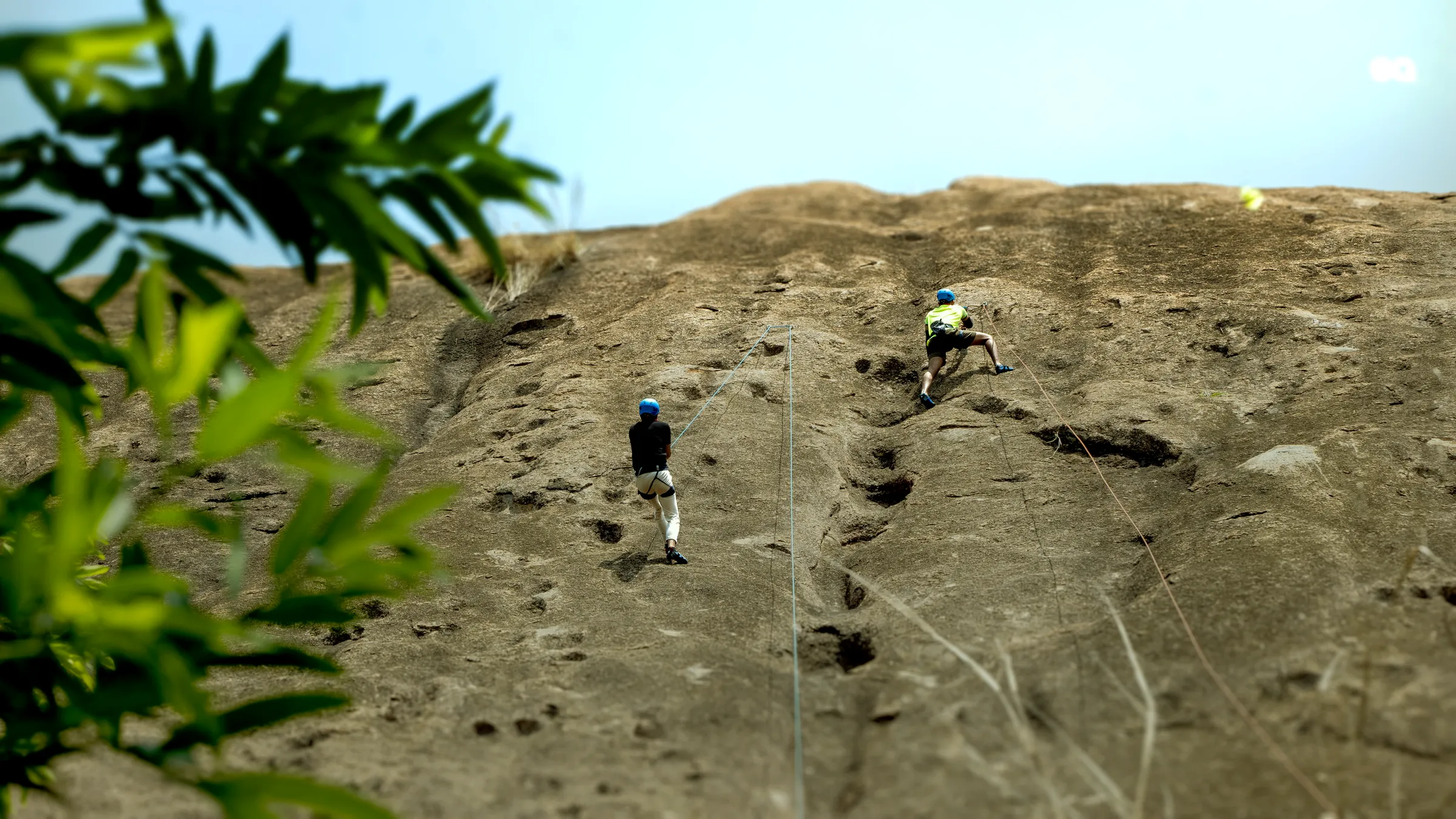 Guided outdoor rock climbing on a Weekend Escapade day trip from Bangalore with Equilibrium